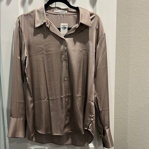 Abercrombie & Fitch Tan Long Sleeve Button Down Shirt
